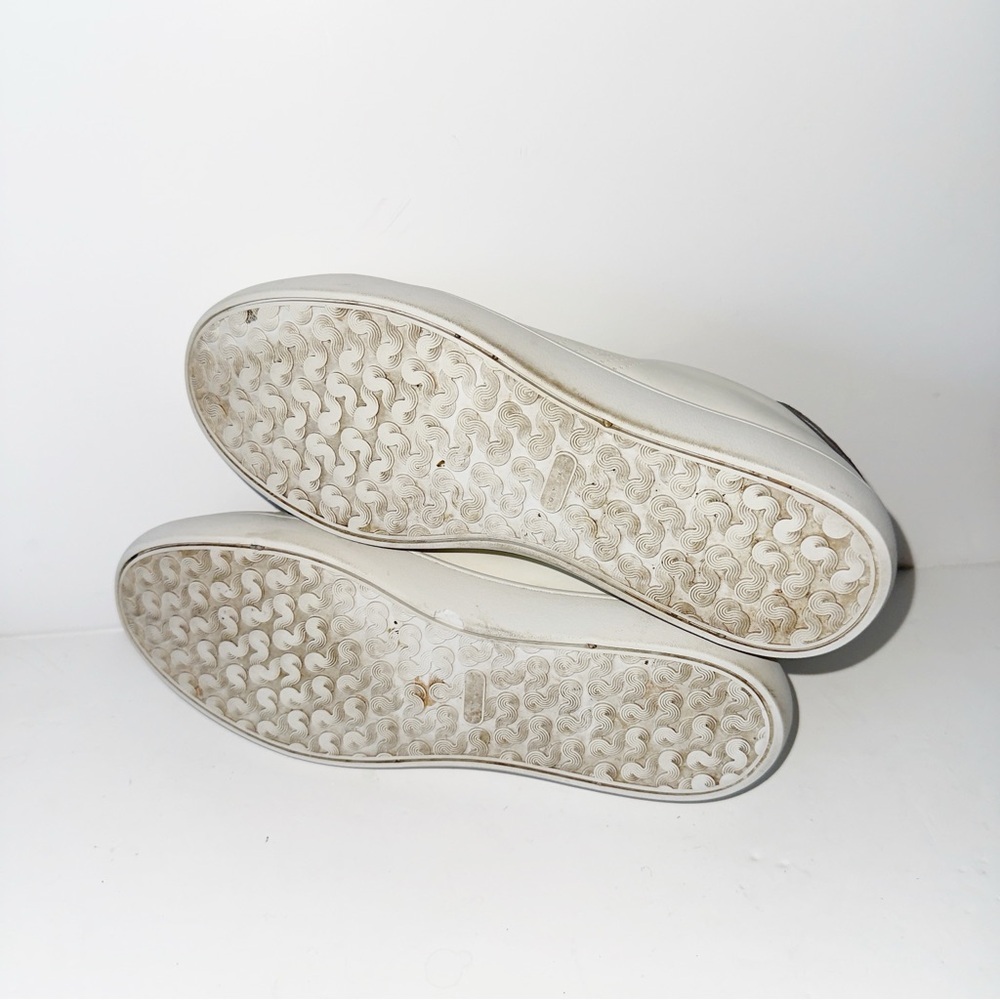 Tory Burch Leigh T-Logo Sneaker White/Gray Croc Sz 9 Athleisure Casual Everyday - Picture 10 of 14